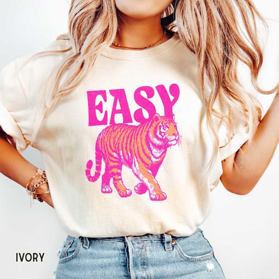 Easy Tiger Shirt, Comfort Colors® Distressed Tiger Tee, Vintage Tigers Shirt, Easy Tiger Tshirt, Retro Tiger Tee, Easy Tiger T-shirt