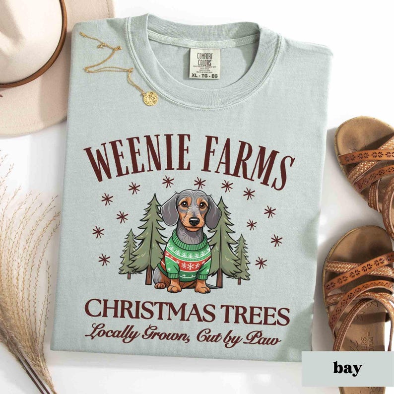 Personalized Dachshund Christmas Tree Farm Shirt, Weiner Dog Tshirt