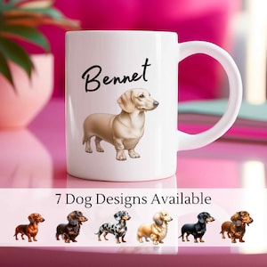Custom Dachshund Mug, Weiner Dog Gifts, Personalized Dachshund Lover Gift, Doxie Mom Mug, Dachshund Gifts, Dog Name Mug, Mothers Day Gift