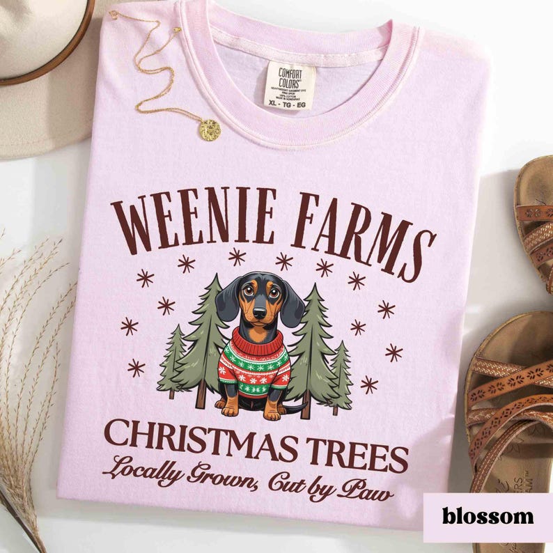 Personalized Dachshund Christmas Tree Farm Shirt, Weiner Dog Tshirt