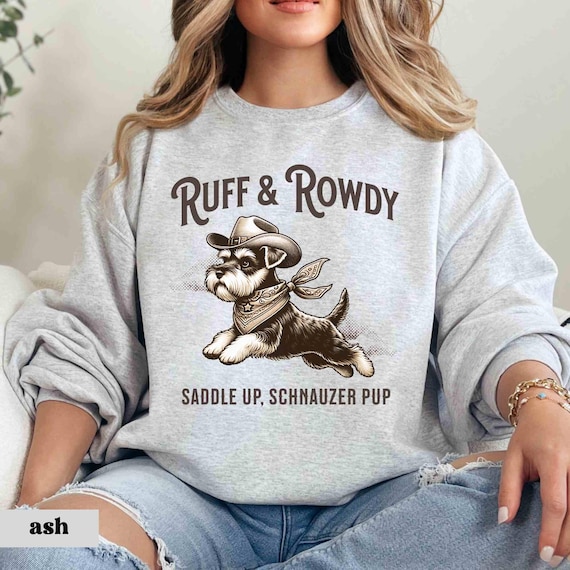 Cowboy Schnauzer Sweatshirt, Schnauzer Shirt, Schnauzer Mom Gifts, Western Dog Shirt, Schnauzer Gifts, Schnauzer Lovers Dog Mom Gift Hoodie
