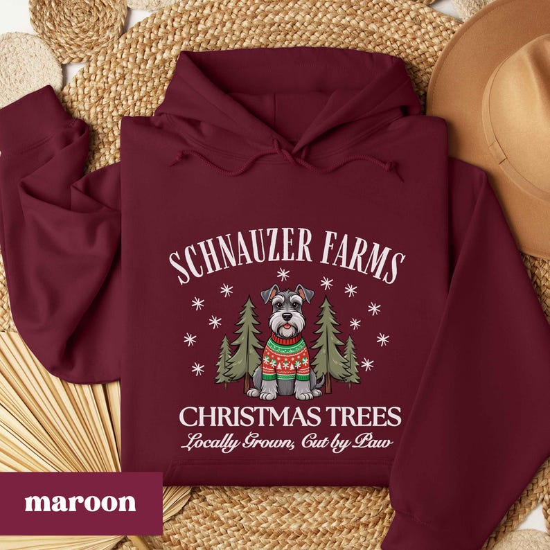 Schnauzer Christmas Sweatshirt, Schnauzer Sweatshirt, Dog Christmas Shirt, Christmas Gift for Schnauzer Mom Shirt Christmas Tree Farm Hoodie bild 5