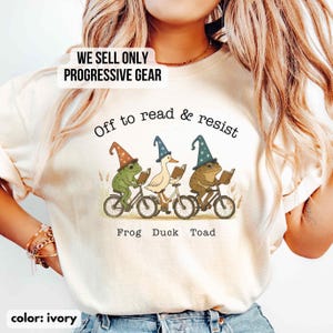Book Lover Comfort Colors Shirt, Reading Is Resistance Frog Duck Toad Subtle Anti Trump Shirt, Human Rights Gift For Her
