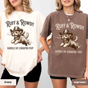 Cowboy Cavapoo Shirt, Comfort Colors T-Shirt, Cavapoo Gifts, Western Dog Shirt, Cavapoo Mom, Dog Mom Plus Sized Tee, Cavapoo Owner Gifts