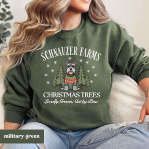 Schnauzer Christmas Sweatshirt, Schnauzer Sweatshirt, Dog Christmas Shirt, Christmas Gift for Schnauzer Mom Shirt Christmas Tree Farm Hoodie bild 3