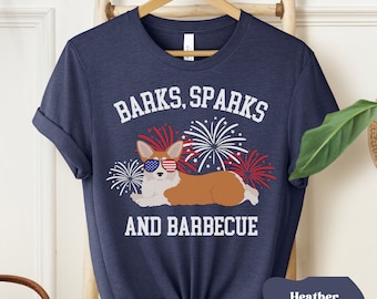 Corgi 4th of July T-Shirt, Corgi Mom Tee, Fourth of July Dog Shirt, Corgi T-Shirt, Tricolor Corgi, Corgi Owner Gift, Corgi Shirt