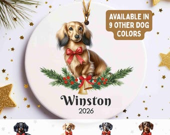 Custom Dachshund Dog Christmas Ornament, Dachshund Gift, Dachshund Ornament, Doxie Dog Mom,Personalized Dog Ornament, Dog Name Ornament 2025