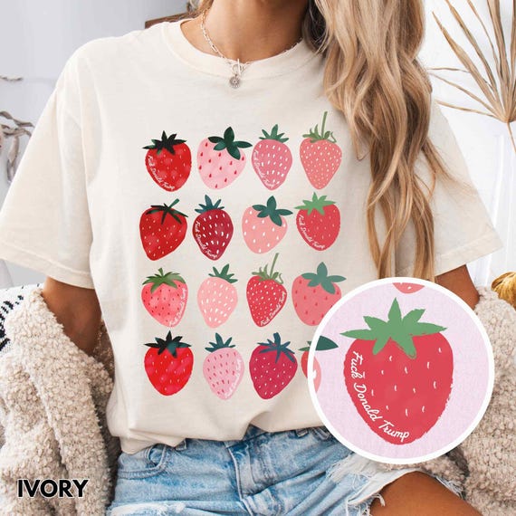 Subtle Anti Trump Shirt, Cute Strawberry Tshirt, Fuck Donald Trump FDT T-Shirt, Floral Feminist Comfort Colors Tee Tank, Resist Shirt Gift