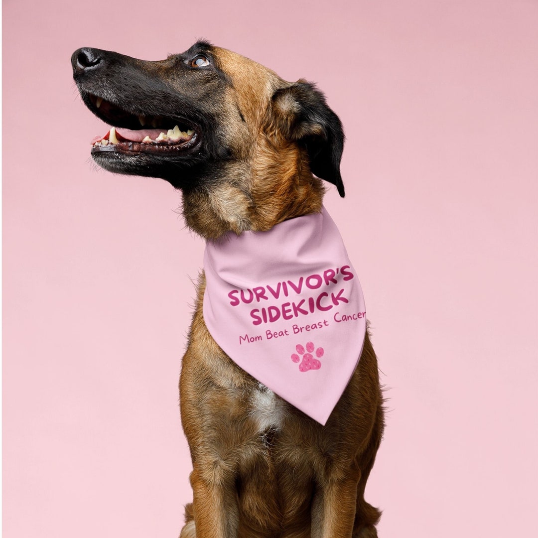 Breast Cancer Dog Bandana, Dog Collar Bandana for Cancer Support Dog