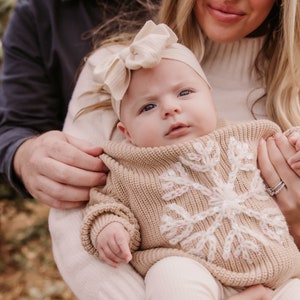 Snowflake Hand Embroidered Knit Sweater Baby and Toddler image 2