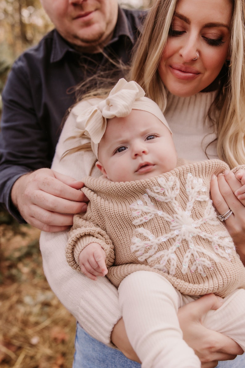 Snowflake Hand Embroidered Knit Sweater Baby and Toddler image 2