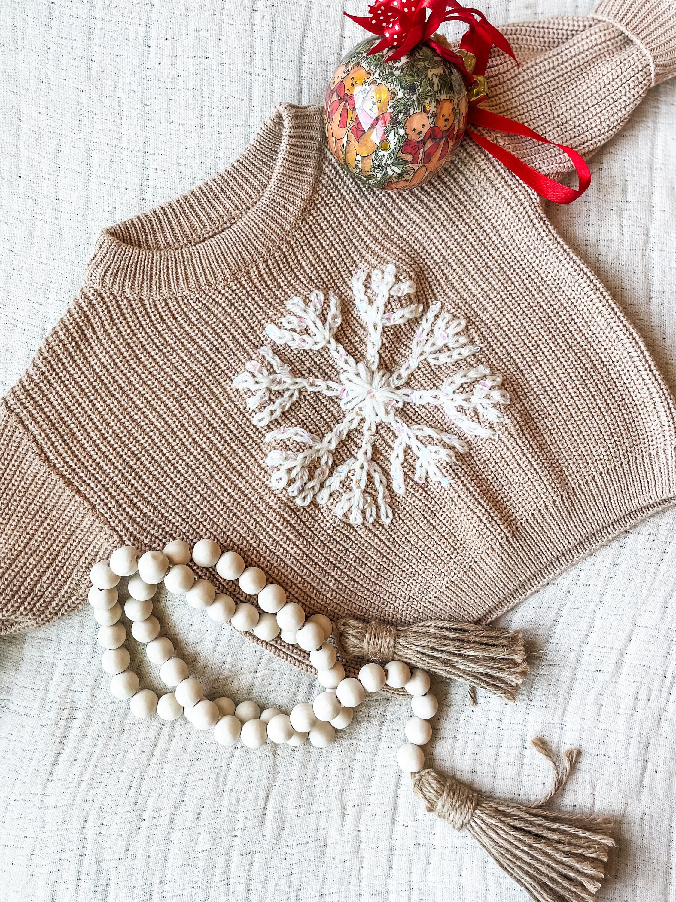 Embroidered Snowflake Sweater Etsy Singapore