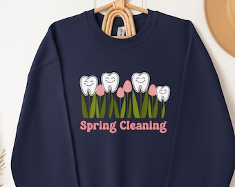 Spring Dental Sweatshirt, Dental shirts, Dental Assistant Shirt, Dental Hygiene, Tooth shirt, dental hygienist shirt, floral dental shirt