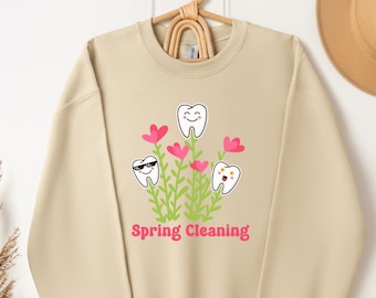 Spring Dental Sweatshirt, Dental shirts, Dental Assistant Shirt, Dental Hygiene, Tooth shirt, dental hygienist shirt, floral dental shirt