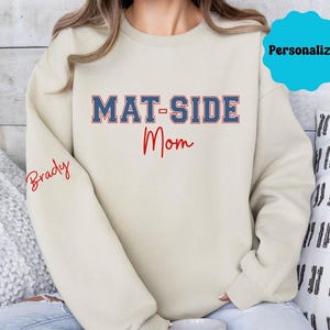 Custom Wrestling Mom Sweatshirt, Wrestling competition shirt, School team shirt, Personalized wrestling gift, Custom name, gift for mom