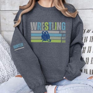 Personalized Wrestling Mom Sweatshirt, Wrestling competition shirt, School team shirt, Custom wrestling gift, Custom name, gift for mom