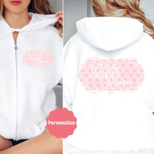 Custom Mrs Sweatshirt, Mrs Last Name Zip Up Hoodie, Personalized Bride Gift, Honeymoon Sweatshirt, Bride Zip Up, Wedding Hoodie, engagement