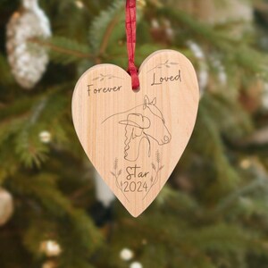 Personalized Horse Farm Christmas Ornament, Rustic Wood Ornament, Horse Memorial Gift, Horse Lover Gift, Custom Horse Ornament