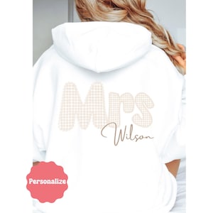 Custom Mrs Sweatshirt, Mrs Last Name Zip Up Hoodie, Personalized Bride Gift, Honeymoon Sweatshirt, Bride Zip Up, Wedding Hoodie, engagement