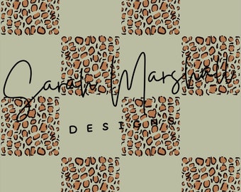 Moss Green & Leopard Checkered Seamless File