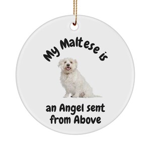 Maltese dog ornament, Maltese dog gift, Maltese lover, Maltese furry friend, Maltese angel, Maltese sent from above, Maltese mom Maltese dad