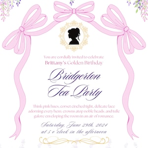 BRIDGERTON Tea Party Birthday Invitation I Bridgerton Event Invitation ...