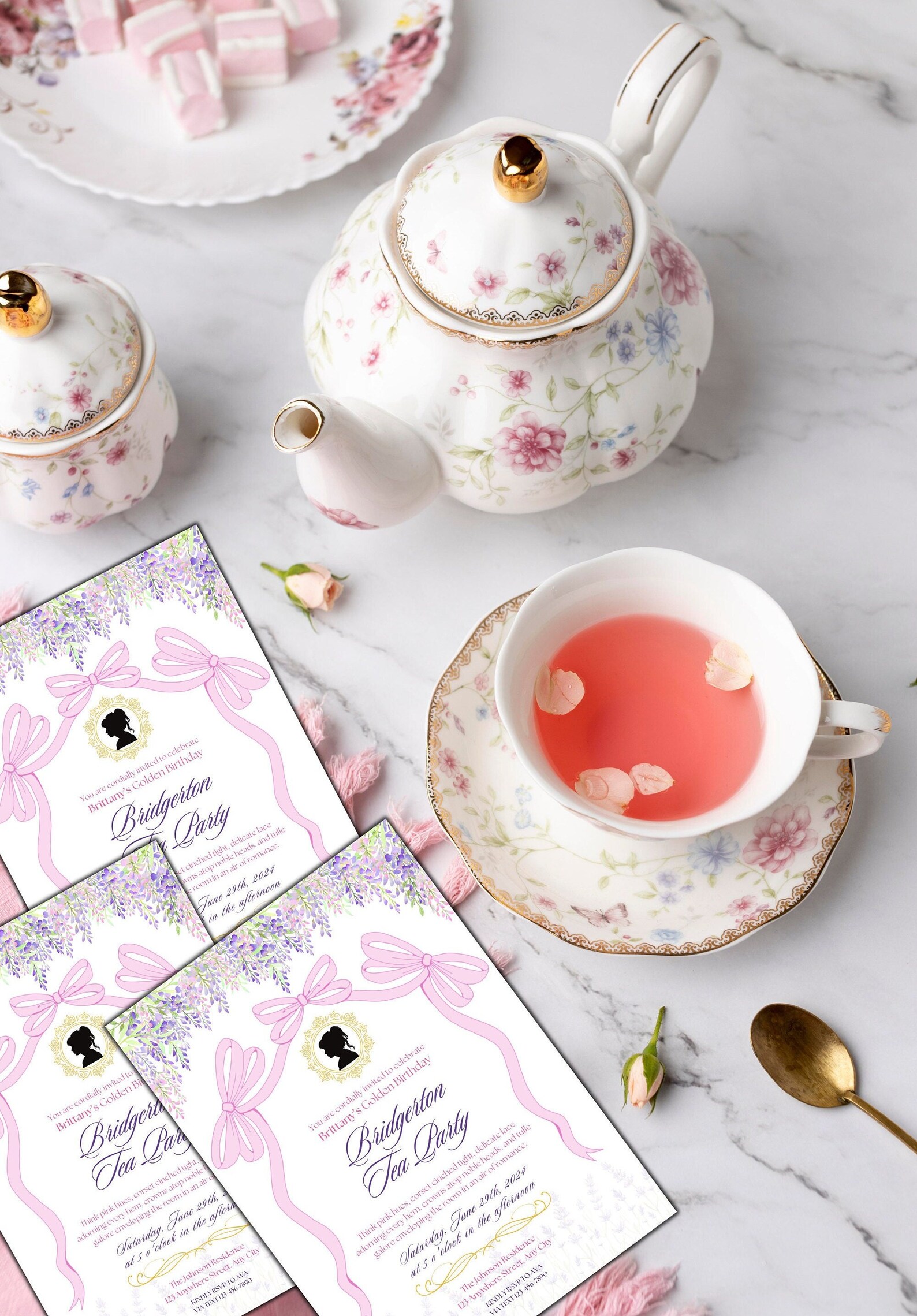 BRIDGERTON Tea Party Birthday Invitation I Bridgerton Event Invitation ...
