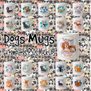 Everythings better Whith My Dog 33 Mug templates in English 1 Editable PSD 33 Editable PSDs in Spanish and Mock Ups