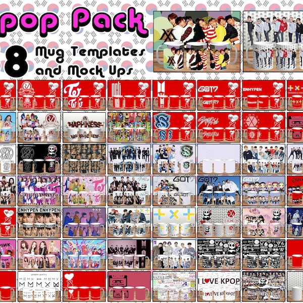 KPOP Pack 58 Mug templates 11 oz and mock up