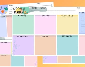 Weekly Planners of Spring Collection by Selenohile Art & Design