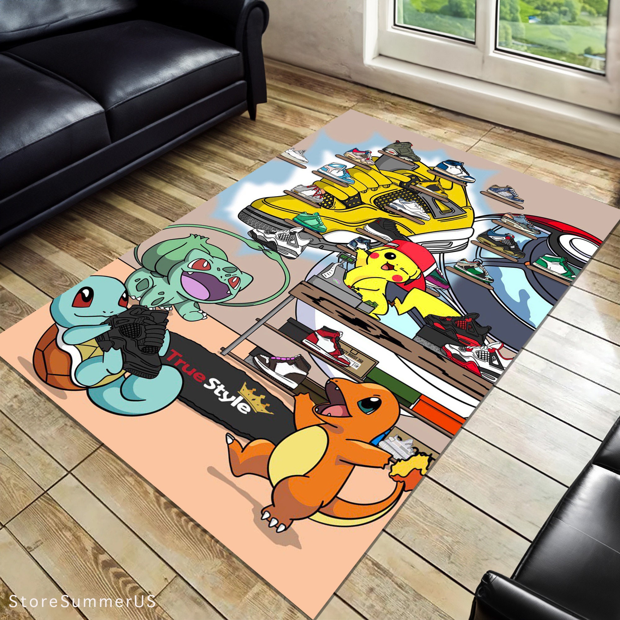 Discover Perfect Decorative Rugs for Children's Bedrooms, Ultra Soft,Pika Design Modern Rug, Sneakers Inspired, Fun Kids Room Rug