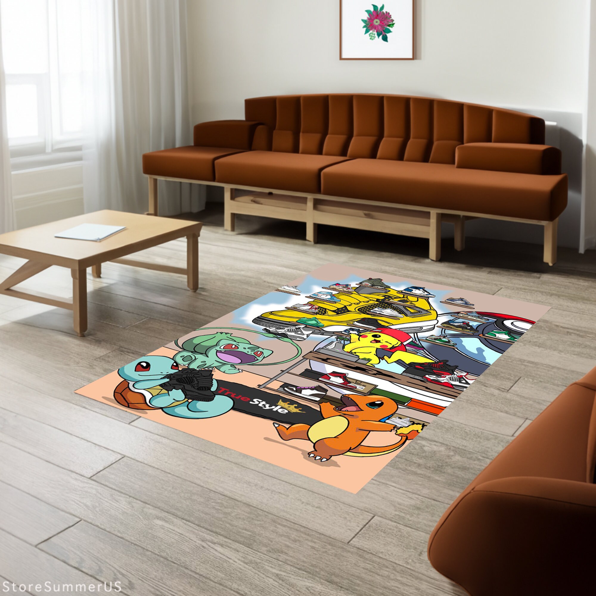 Discover Perfect Decorative Rugs for Children's Bedrooms, Ultra Soft,Pika Design Modern Rug, Sneakers Inspired, Fun Kids Room Rug