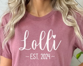 Lolli Shirt Cute Pregnancy Announcement Shirt Grandma Gift Lolli and Pop Gifts for Lolli T-Shirt Trendy Tee Lolli Pregnancy Gift for Lolli