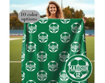 Personalized Soccer Blanket Custom Name Soccer Senior Gift for
