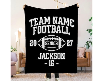 Custom Football Blanket Personalized Football Senior Night Gift Senior Football Gift For Senior Night Football Gift Football Team Gift Ideas