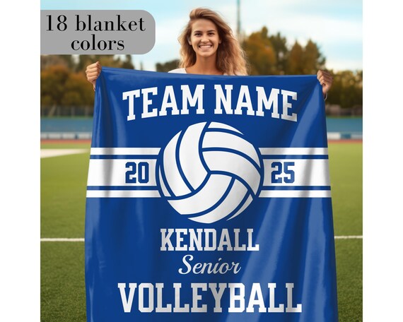 Custom Volleyball Blanket Personalized Senior Volleyball Gift for Volleyball Team Gift Volleyball Senior Gift Girls Volleyball Gift For Boys