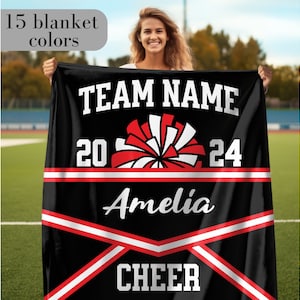 Custom Cheerleading Blanket Personalized Name Senior Cheer Gift Custom Cheer Coach Gift Competitive Cheer Team Gift For Cheerleader Blanket