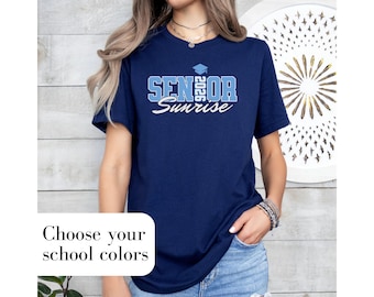 Camiseta personalizada Senior Sunrise. Camiseta Senior Sunrise 2026. Ideas para diseños de camisetas Senior Sunrise. Camisetas Senior Sunrise para escuela secundaria.