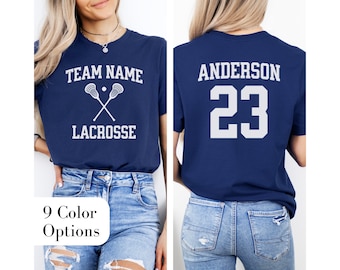 Custom Lacrosse Team Shirt Personalized Lacrosse Mom TShirt For Lacrosse Dad Shirt Lacrosse Coach Gift Lacrosse Player Gift LAX Group Shirts