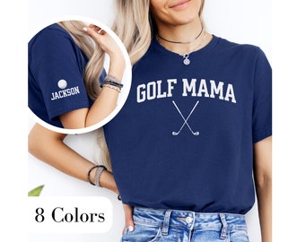 Custom Golf Mama Shirt Personalized Kids Name Golf Mom T-Shirt Golf Mom Gift For Golf Team Mom Shirt Golf Mom Match Day T Shirt Golf Apparel