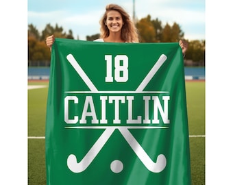 Personalized Field Hockey Blanket Custom Name Field Hockey Senior Gift for Field Hockey Team Gift Personalized Field Hockey Gifts For Girls