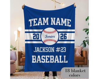 Custom Baseball Blanket Baseball Senior Gift For Baseball Team Gift For Senior Baseball Player Gift Baseball Coach Gift Unique Baseball Gift