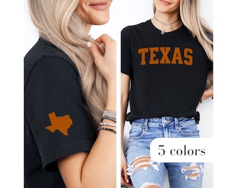 State of Texas Shirt Retro Style Distressed Texas State TShirt Texas State Pride T-Shirt Game Day Texas TShirt Sleeve Print Cute Texas Shirt