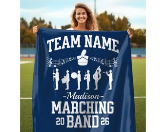 Custom Marching Band Blanket Personalized Marching Band Gifts For Marching Band Senior Gift Senior Marching Band Gifts Drum Major Gift Idea