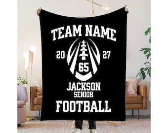 Custom Football Blanket Personalized Football Senior Night Gift For Football Team Gifts Senior Football Gift Senior Night Football Gift Idea