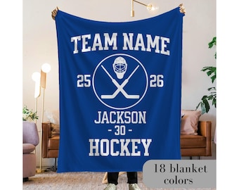 Personalized Hockey Goalie Blanket Custom Hockey Goalie Gifts Ice Hockey Goalie Gift Hockey Blanket Hockey Goalie Decor Custom Hockey Gifts