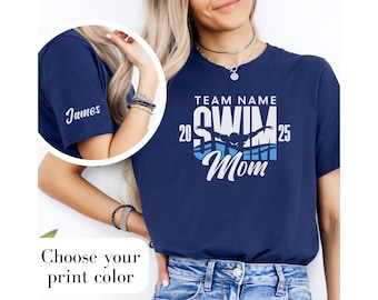 Custom Swim Mom T Shirt Personalized Swimming Mom Shirt Swim Mom Gifts For Swim Mom Gift Swim Team Mom Tee Swim Mom Shirt Mom Swim Meet Tee