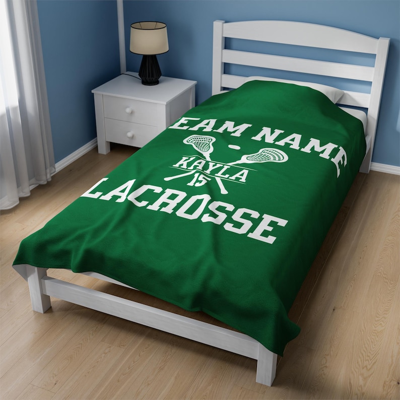 Personalized Lacrosse Blanket Custom Name Lacrosse Senior Gift for Lacrosse Team Gift Personalized Lacrosse Gift Girls Lacrosse Gift Boys bild 3