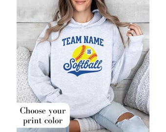 Personalized Softball Hoodie Custom Softball Sweatshirt Retro Softball Softball Hoodies For Softball Team Gift Girls Softball Gifts Apparel