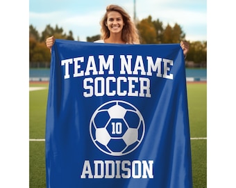 Personalized Soccer Blanket Custom Name Soccer Senior Gift for Soccer Team Gift Personalized Soccer Gift Girls Soccer Gift Boys Soccer Gifts